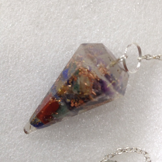 Orgonite Faceted Pendulum - Mixed crystal Orgonite Faceted Pendulum - Mixed crystal